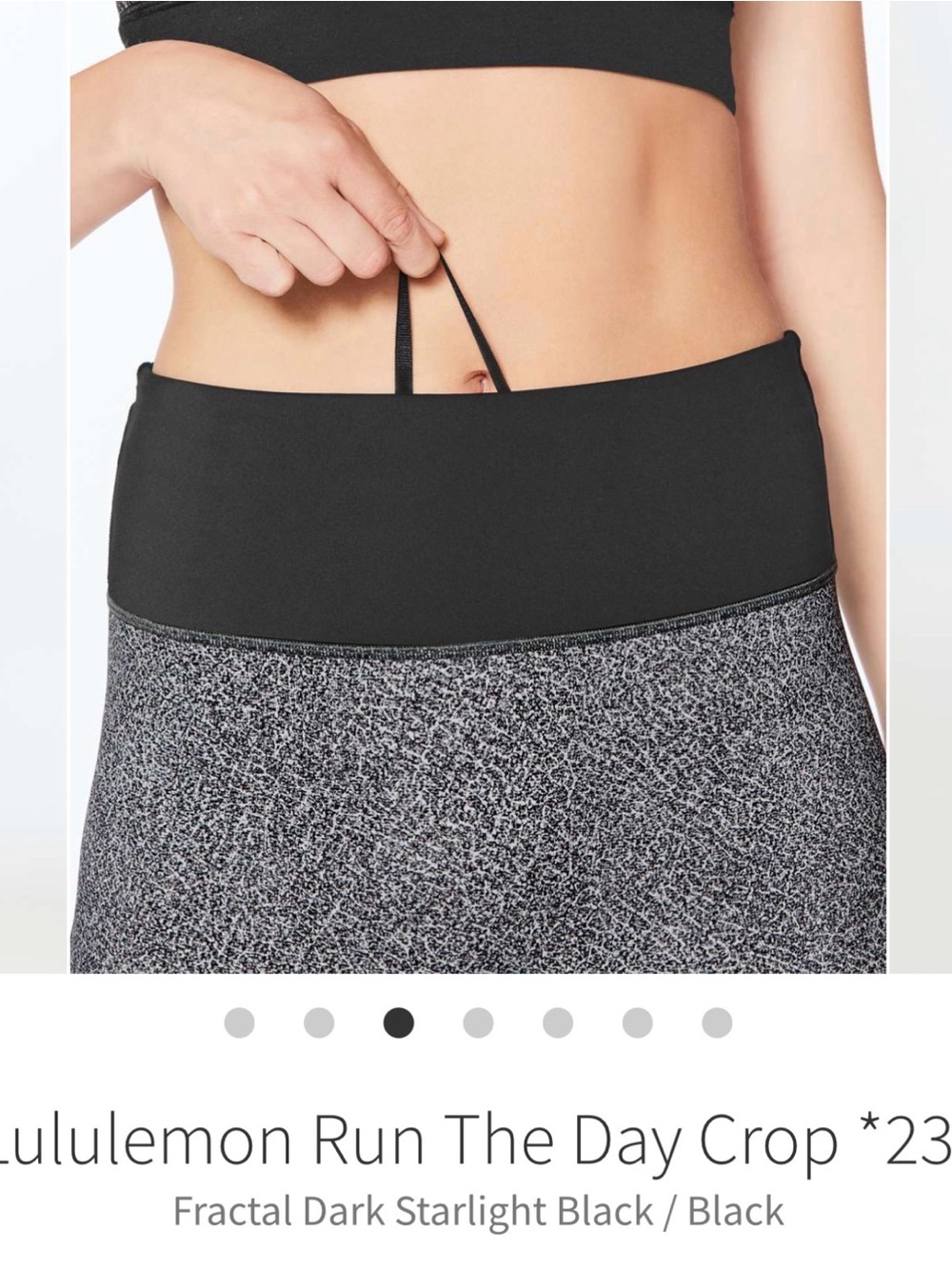lululemon athletica run the day drawstring no line crop Leggings size 4🤍🩶🖤